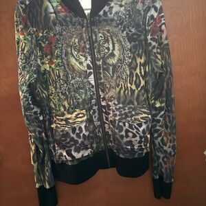 Women's Vibrant Animal Print Bomber Jacket
